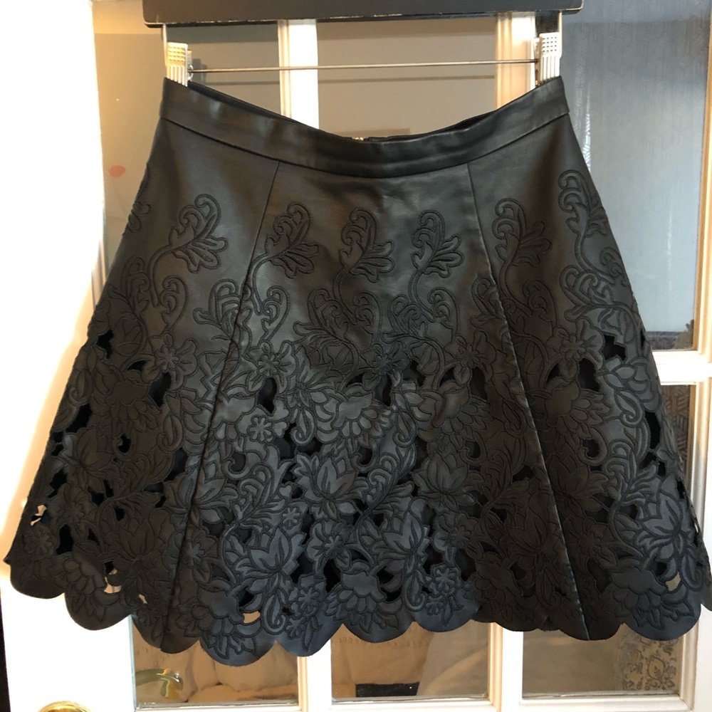 Club Monaco Faux Leather Mini Skirt